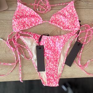 Triangl Pink Leopard Print Bikini Set + Matching Bag – NWT